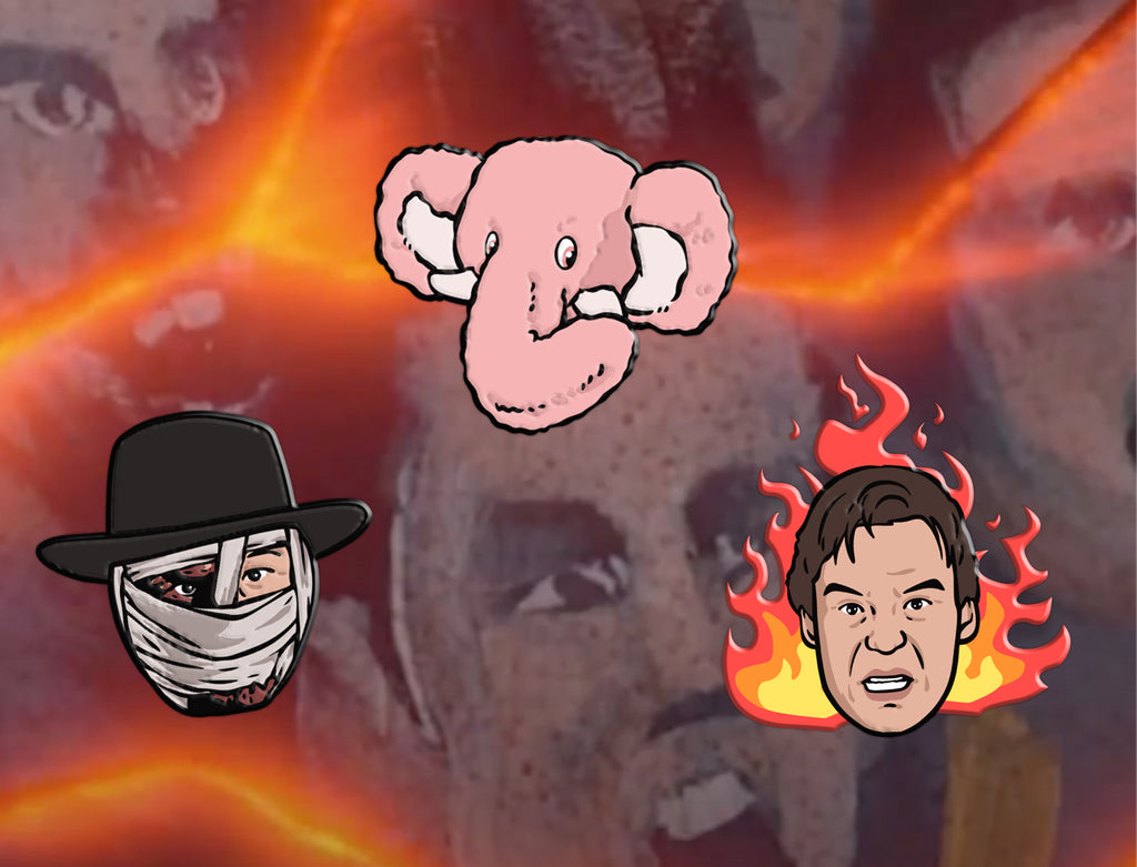 darkman, sam raimi, action, horror, movies, enamel pin, liam neeson, elephant