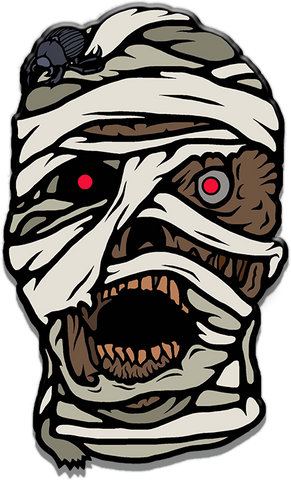 mummy, enamel pin, horror pin, horror movies, scary