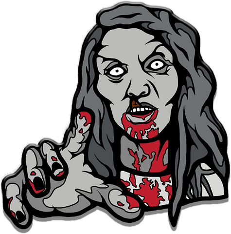 zombie, night if the living dead, enamel pin, horror pin, horror movies, scary