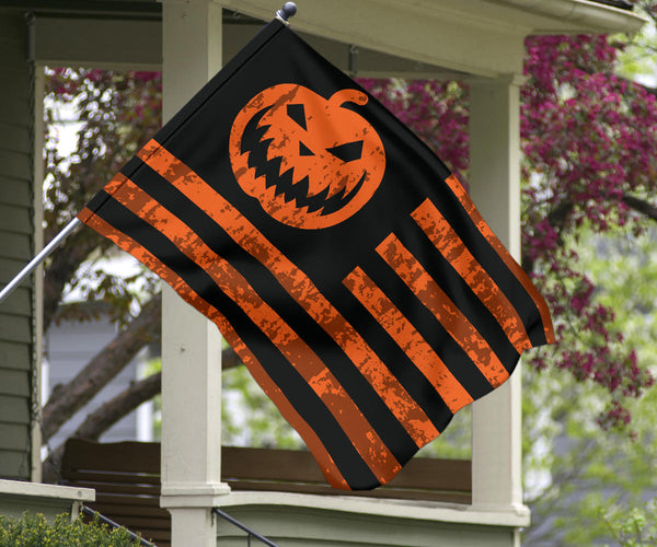 Halloween, flag, pumpkin, october, fall, outdoor, indoor, jack o lantern, decor