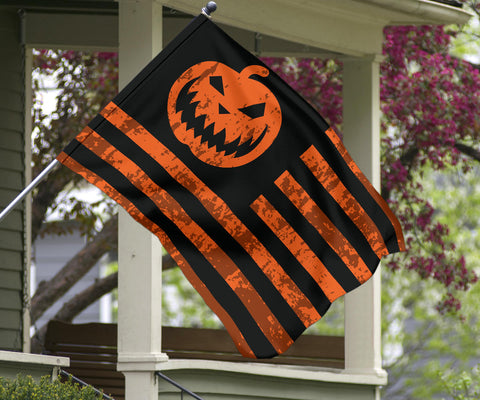 Halloween, flag, pumpkin, october, fall, outdoor, indoor, jack o lantern, decor